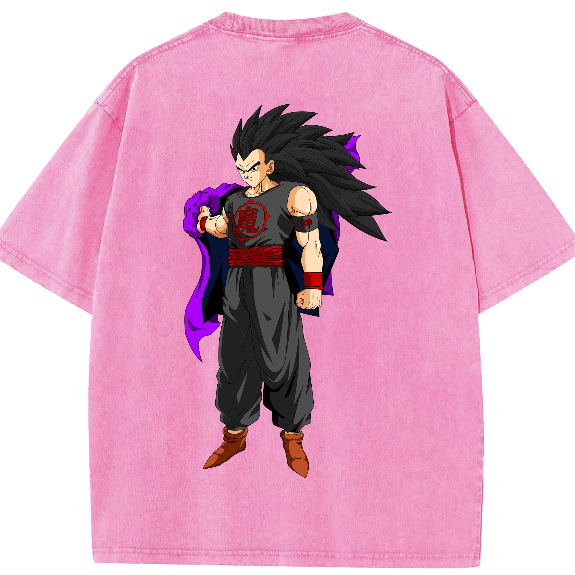 （画像用） ドラゴンボール ベジータ四世（Bejīta Yonsei）DRAGON BALL Vegeta IV 綿100% ヴィンテージ風 半袖Tシャツ（背面プリント）